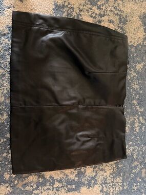Leather mini skirt